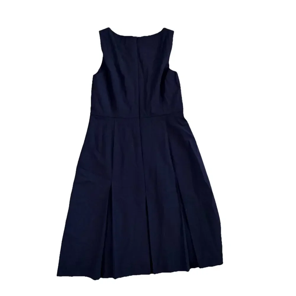 J.Crew Italian Double Face Cashmere Tollegno 1900 Navy Blue Dress Size 6 EUC